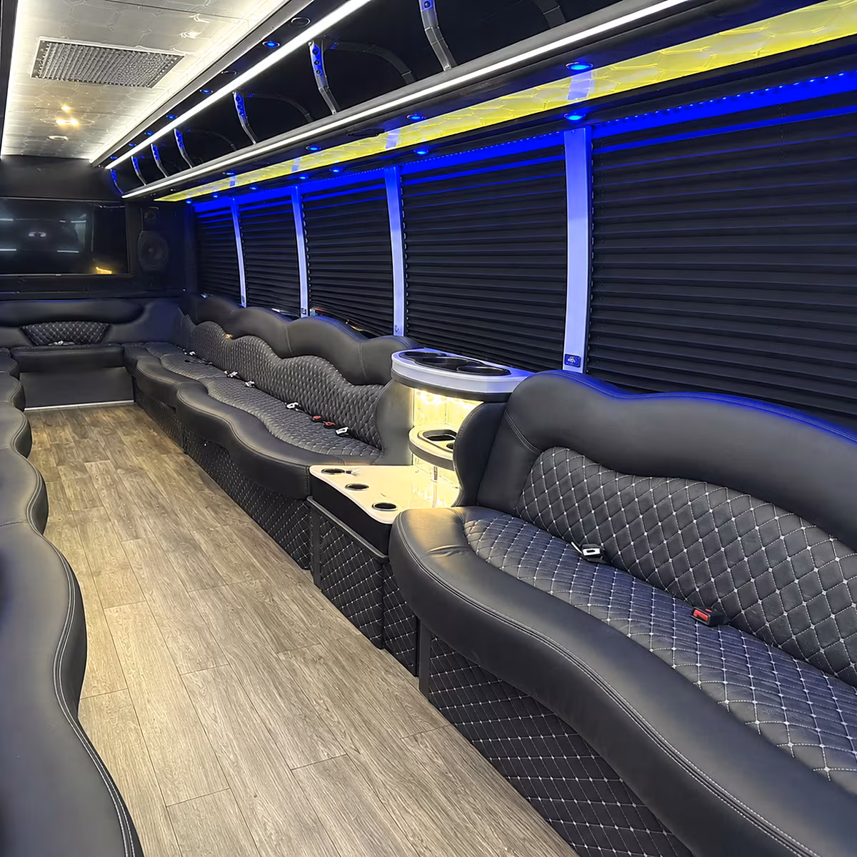Brownsville Birthday, Sweet 16, & Quinceañera Transportation party bus interior