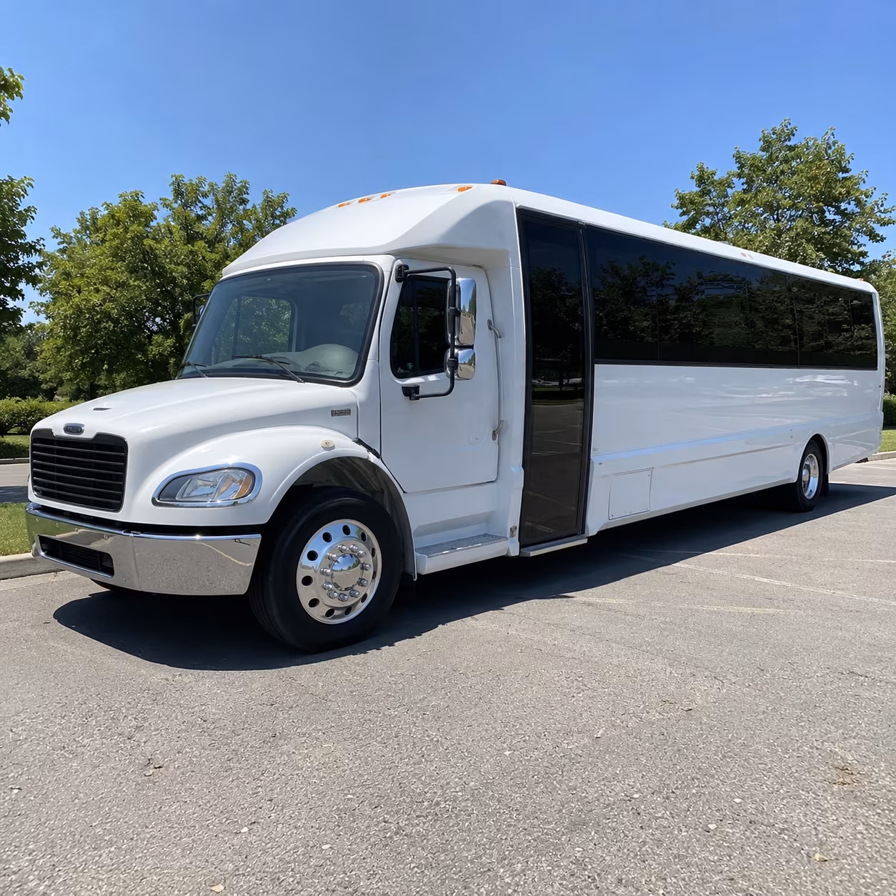Brownsville School Event Transportation party bus exterior