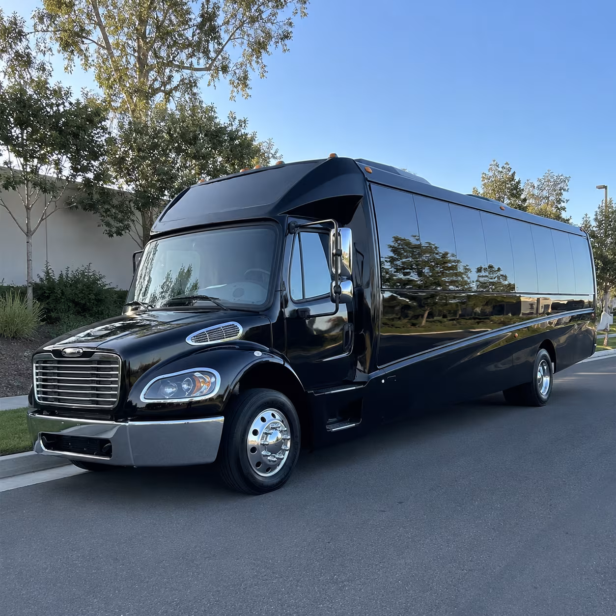 Brownsville School Event Transportation party bus exterior