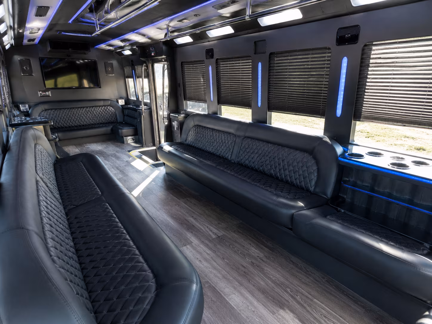 Brownsville Wedding Transportation party bus exterior