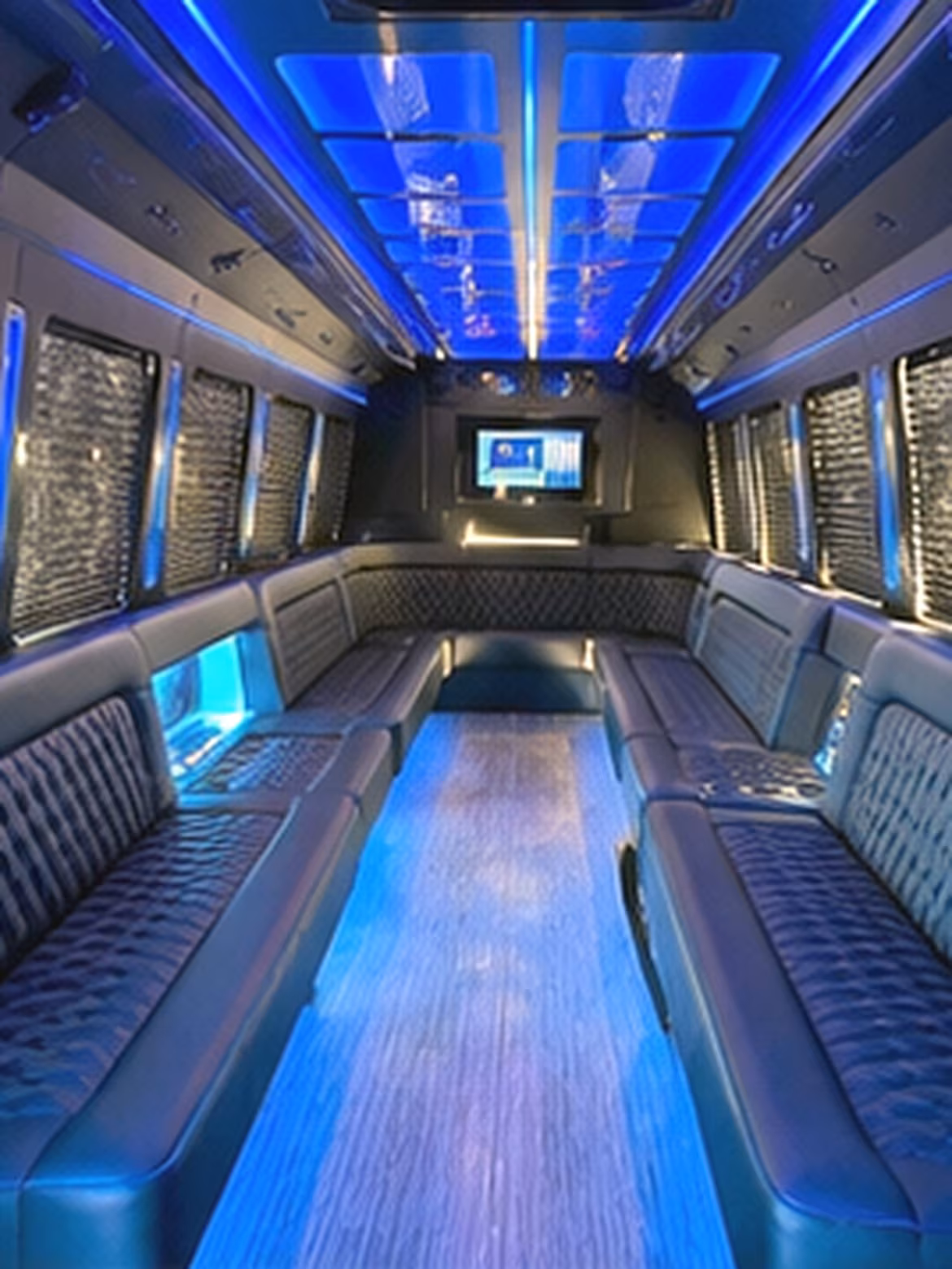 Brownsville Wedding Transportation party bus interior