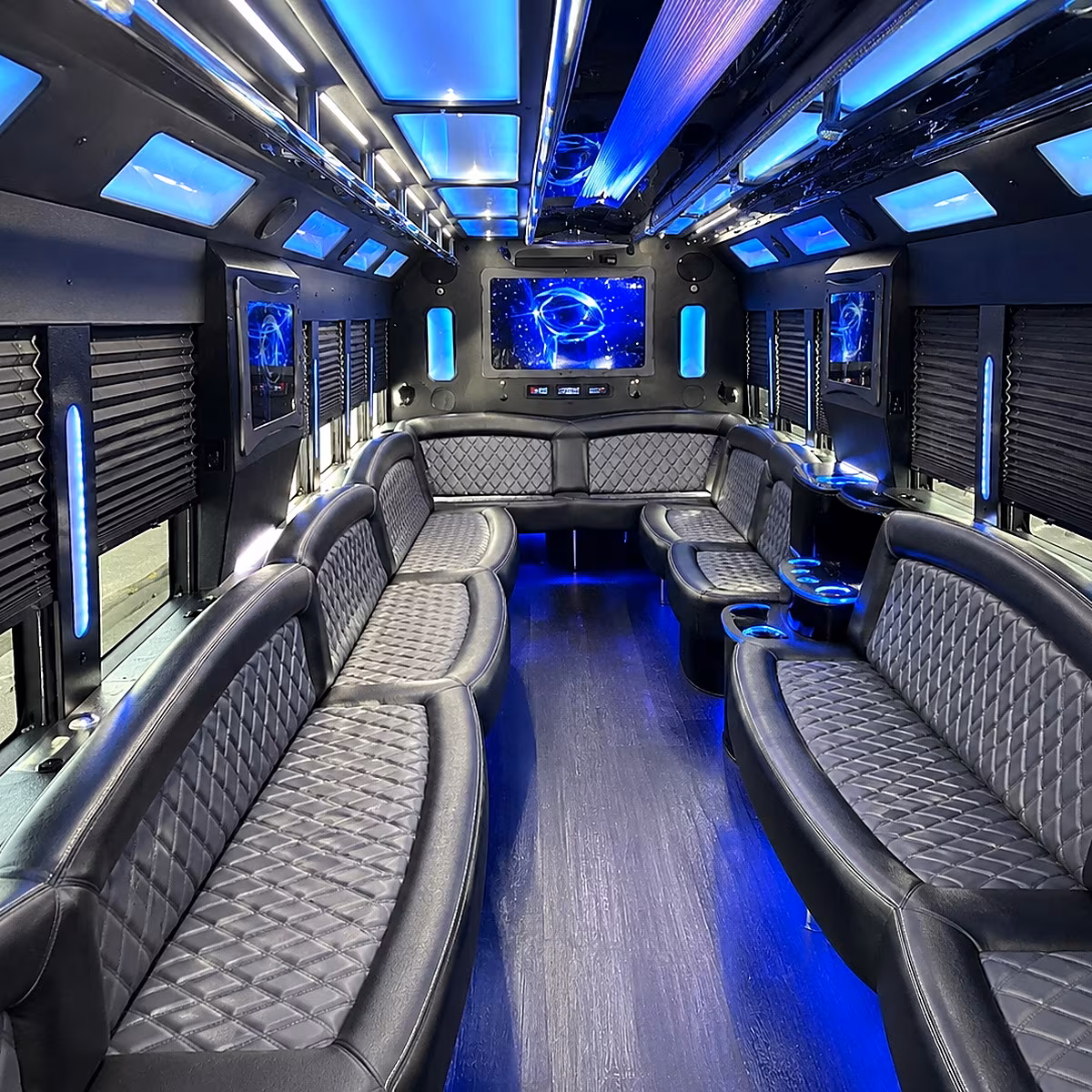 Brownsville Wedding Transportation party bus interior