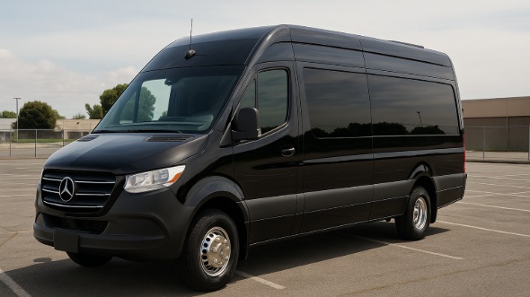 Exterior of Brownsville Party Bus Company's 14 Passenger Sprinter Limousine in Brownsville