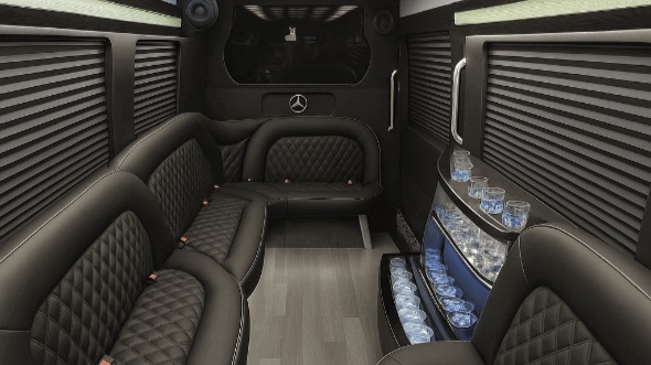 Interior of Brownsville Party Bus Company's 15 Passenger Party Bus in Brownsville