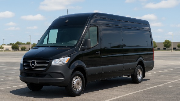 Exterior of Charter Bus Company Brownsville's 18 Passenger Minibus in Brownsville
