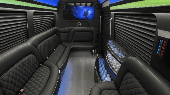 Interior of Brownsville Party Bus Company's 18 Passenger Party Bus in Brownsville