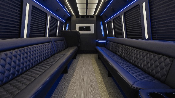Interior of Charter Bus Company San Antonio's 20 Passenger Party Bus in San Antonio