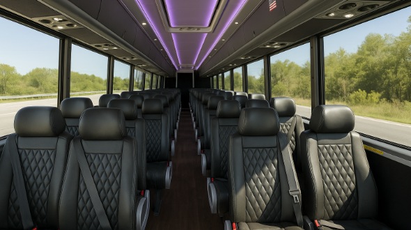 Interior of Charter Bus Company Brownsville's 25 Passenger Minibus in Brownsville
