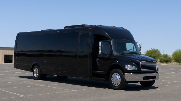 Exterior of Brownsville Party Bus Company's 25 Passenger Party Bus in Brownsville