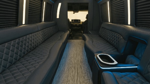 Interior of Brownsville Party Bus Company's 25 Passenger Party Bus in Brownsville
