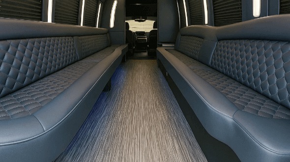 Interior of Charter Bus Company Laredo's 25 Passenger Party Bus in Laredo