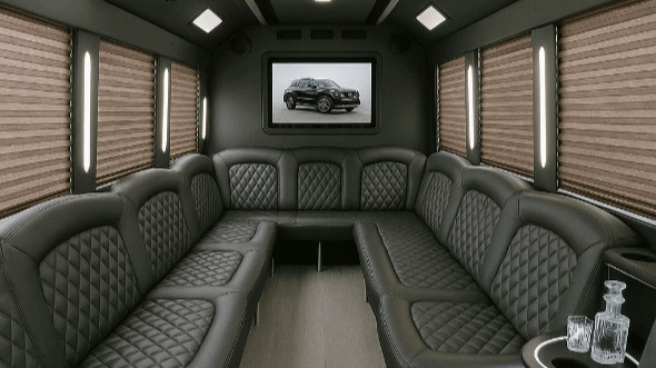 Interior of Charter Bus Company McAllen's 25 Passenger Party Bus in McAllen