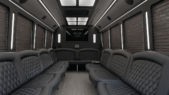 Interior of Charter Bus Company San Antonio's 25 Passenger Party Bus in San Antonio