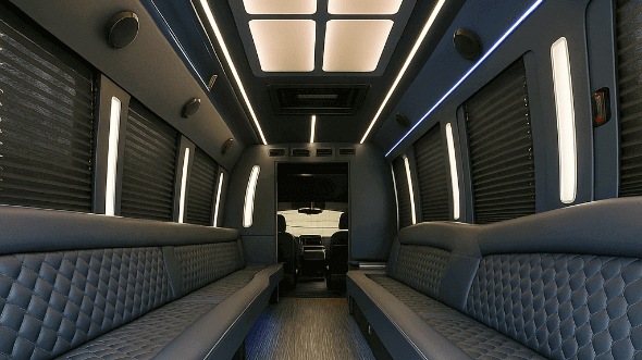 Interior of Charter Bus Company Victoria's 28 Passenger Party Bus in Victoria