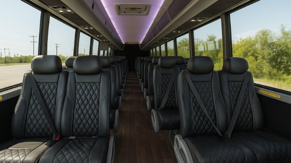 Interior of Charter Bus Company Brownsville's 30 Passenger Minibus in Brownsville