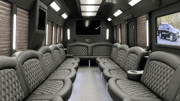 Interior of Brownsville Party Bus Company's 30 Passenger Party Bus in Brownsville