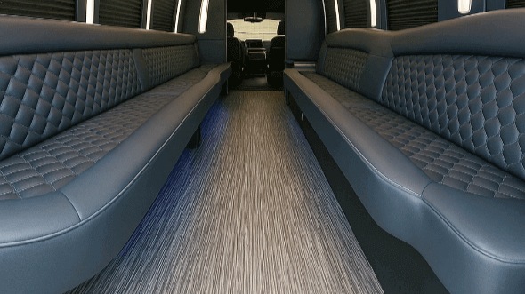 Interior of Charter Bus Company New Braunfels's 30 Passenger Party Bus in New Braunfels