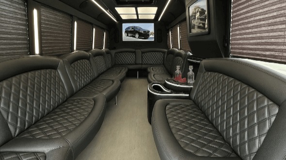 Interior of Charter Bus Company San Antonio's 30 Passenger Party Bus in San Antonio