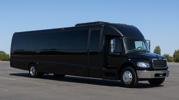 Exterior of Charter Bus Company Brownsville's 35 Passenger Minibus in Brownsville