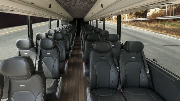 Interior of Charter Bus Company Brownsville's 35 Passenger Minibus in Brownsville