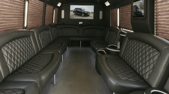 Interior of Brownsville Party Bus Company's 40 Passenger Party Bus in Brownsville