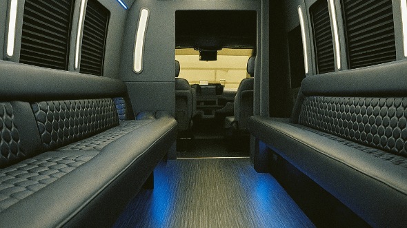 Interior of Charter Bus Company Laredo's 40 Passenger Party Bus in Laredo