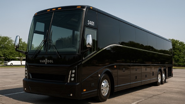 Exterior of Charter Bus Company Brownsville's 44 Passenger Charter Bus in Brownsville