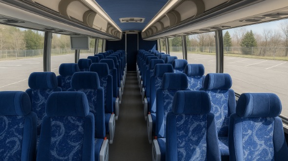 Interior of Charter Bus Company Brownsville's 44 Passenger Charter Bus in Brownsville