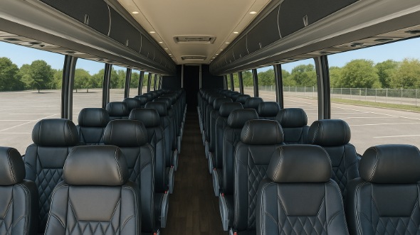 Interior of Charter Bus Company Brownsville's 46 Passenger Charter Bus in Brownsville