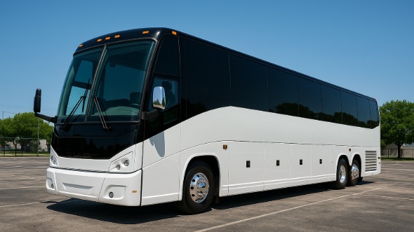Exterior of Charter Bus Company Brownsville's 47 Passenger Charter Bus in Brownsville