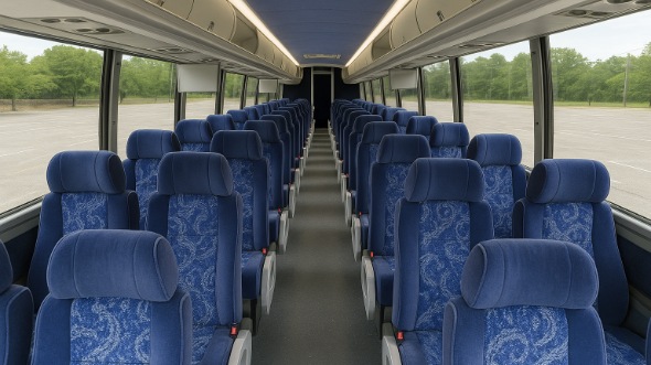Interior of Charter Bus Company Brownsville's 47 Passenger Charter Bus in Brownsville