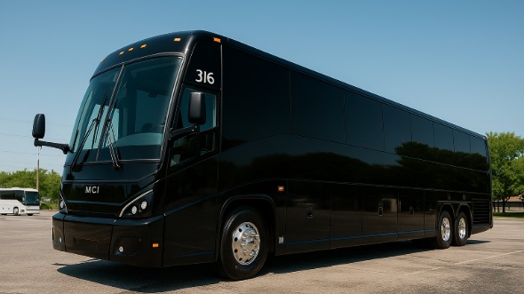 Exterior of Charter Bus Company Harlingen's 50 Passenger Party Bus in Harlingen