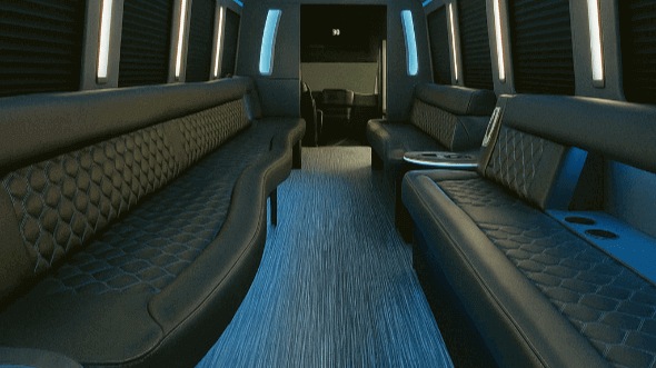 Interior of Charter Bus Company Pharr's 50 Passenger Party Bus in Pharr