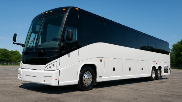 Exterior of Charter Bus Company Brownsville's 51 Passenger Charter Bus in Brownsville