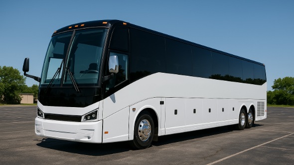 Exterior of Charter Bus Company Brownsville's 55 Passenger Charter Bus in Brownsville