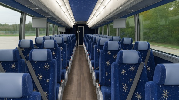 Interior of Charter Bus Company Brownsville's 56 Passenger Charter Bus in Brownsville