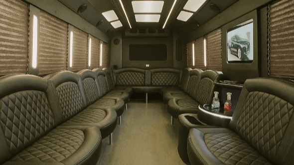 brownsville 25 passenger party bus interior