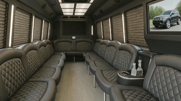 brownsville 28 passenger party bus interior