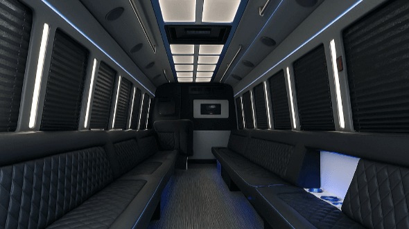 brownsville 50 passenger party bus interior